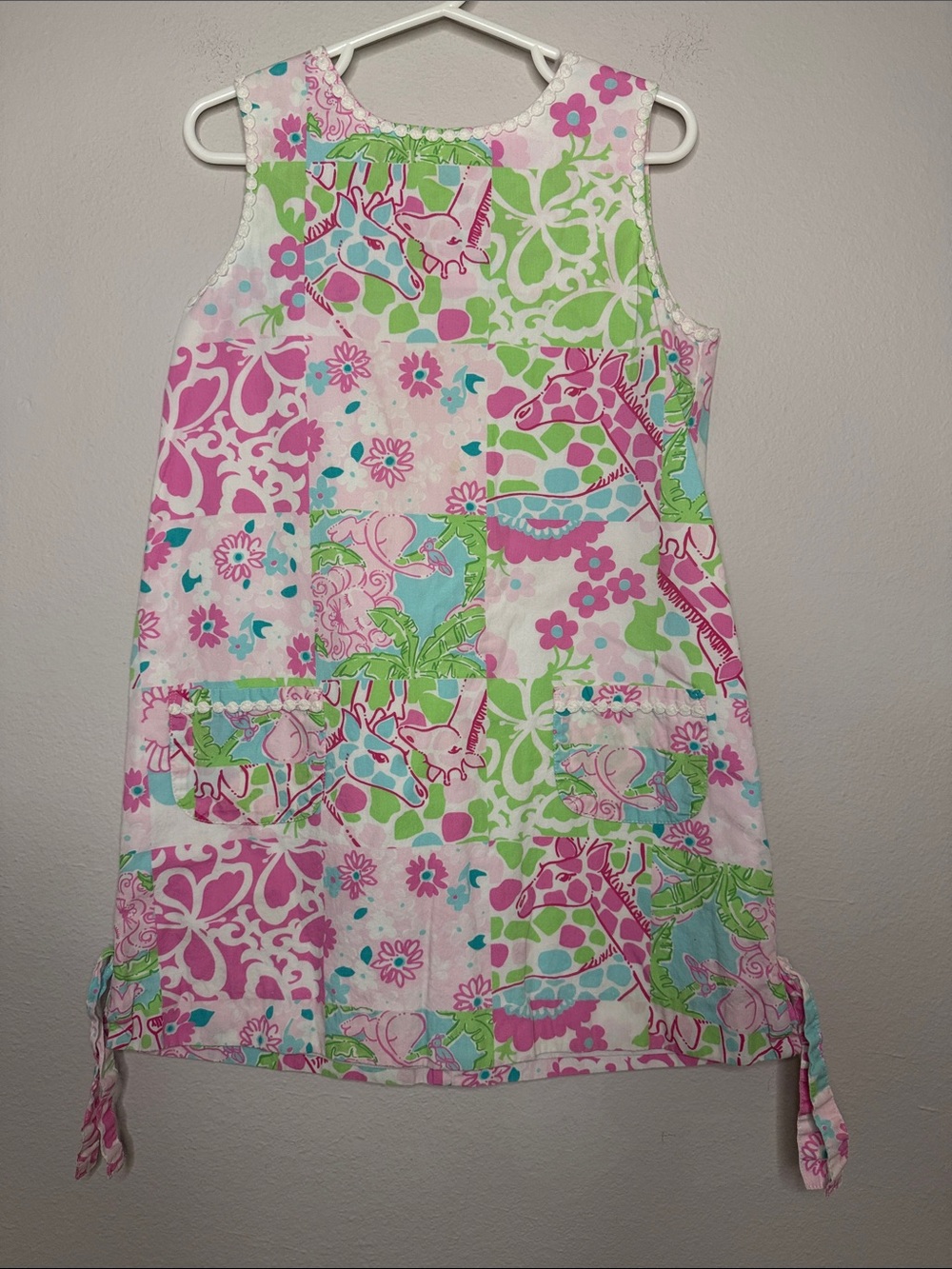 Lilly Pulitzer Girls "Jungle Patch" Giraffe Patchwork Shift Dress Sz. 6 - [898]